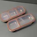 2 Pack Stainless Steel Snack Containers, Reusable Steel Snack Containers With Lids, 2&3 Compartments Leak Proof Metal Lunch Box For Home, Travel