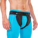 BraceAbility Male Inguinal Hernia Belt - Groin Truss Support Guard With Removable Left or Right Compression Pads For Scrotal, Femoral, Single and Double Hernias, Pre and Post Surgical Pain for Men (L)
