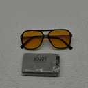SOJOS Sunglasses for Women & Men, Square, Retro, Polarized Lens, Trendy Aviator, 90s Shades (Black/Yellow)