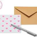 American Greetings Bulk Blank Cards with Envelopes, Pink Heart Stationery (200-Count) (red, pink, white, kraft)