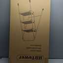 HBTower Step Ladder, Folding Step Stool with Wide Anti-Slip Pedal, Sturdy Steel Ladder, Convenient Handrail, Lightweight, Portable Steel Step Stool