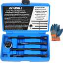 5 Pcs Harmonic Balancer Installer Tool Set, Long Reach Crank Pulley Underdrive Damper Puller Installation Tool Kit, Compatible with Ford, GM, Dodge and Chrysler V8 and V6 Engines