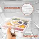 Dingerjar Divided Serving Tray with Lid and Handle - Divided Snack Tray for Portable Snack Platters - Clear Organizer for Candy, Fruits, Nuts, Snacks - Perfect for Party, Entertaining2 pcs
