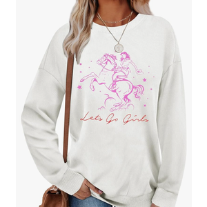 KIDDAD Western Sweatshirts for Women Country Concert Tops Rodeo Cowgirl Shirt Desert Cactus Graphic Pullover Top Size M