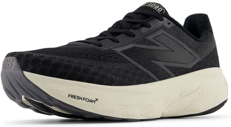 New Balance Men's Fresh Foam X 1080 V14 Running Shoe, Black/ Magnet/ Linen, 9