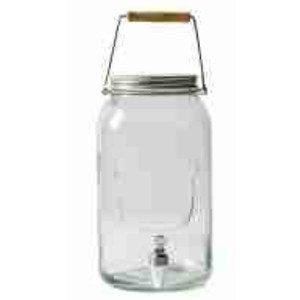 Mason 8L/8.45QT Dispenser with Wood Handle &amp; Metal Lid(Clear)