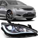 Halogen Headlights Assembly Compatible with Chrysler Pacifica 2018 2019 2020 Front Head Lights Lamps Right Passenger Side RH OEM 68370844AA CH2519153