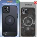 Magnetic Compatible with iPhone 15 Plus Case, [Built-in Kickstand][Full Camera Protection][Compatible with MagSafe][Anti-Fingerprint] Shockproof Phone Case for iPhone 15 Plus 6.7" Black