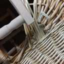 Large Wicker Flower Girl Basket with Handle Vintage Wicker Baby Carriage for Baby Shower Decorative Woven Rattan Stroller Shaped Flower Basket for Wedding Floral Arrangement