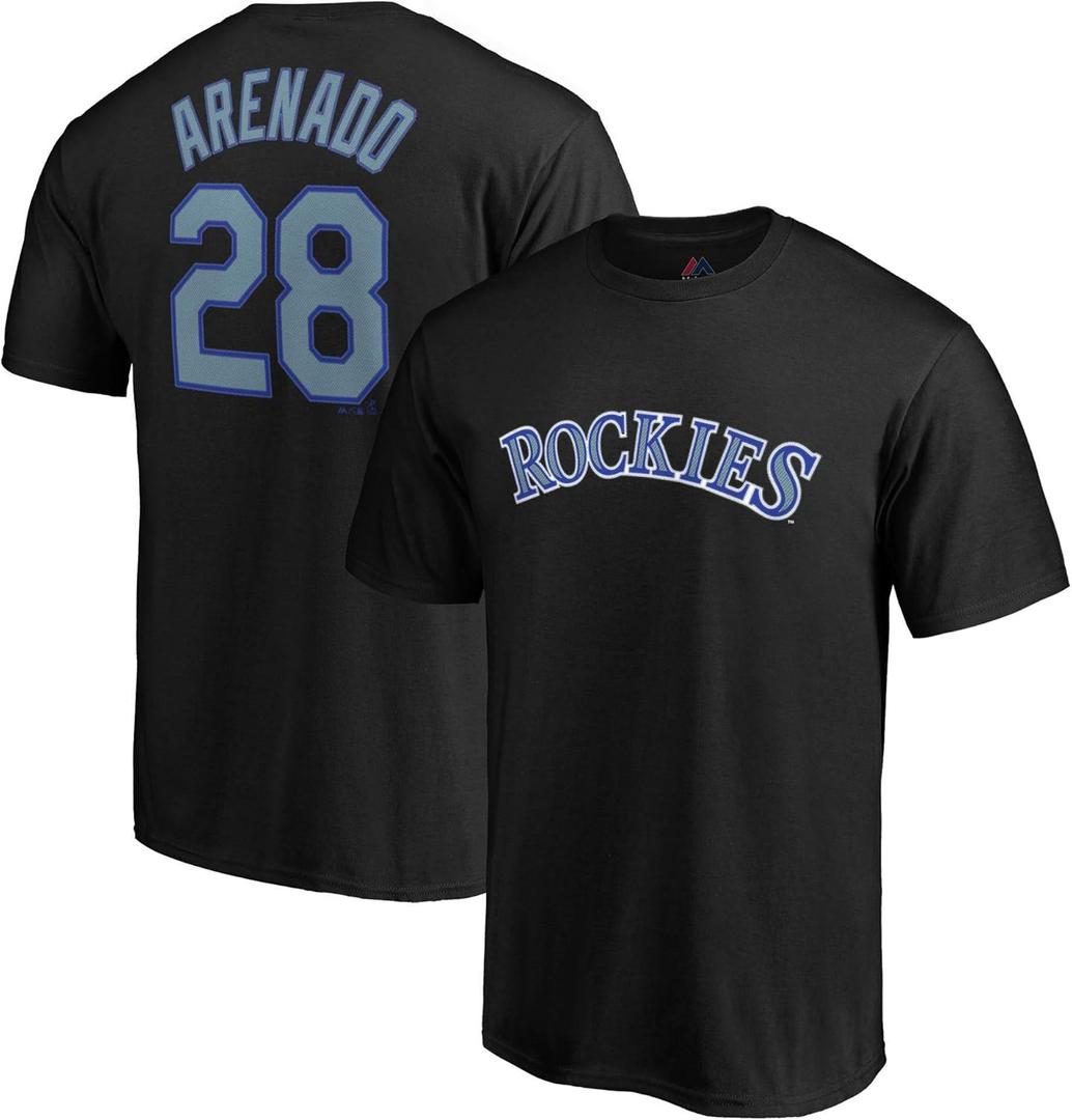 Outerstuff MLB Youth Performance Team Color Player Name and Number Jersey T-Shirt (10-12, Nolan Arenado)