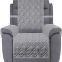 Ameritex Waterproof Nonslip Recliner Cover Stay in Place, Dog Chair Cover Furniture Protector, Ideal Recliner Slipcovers for Pets and Kids (Light Grey, 30'')