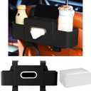 Car Back Seat Organizer with Cup Holder, Car Seat Back Tissue Box and Storage Hook, Multifunctional Car Organizer for Hold Phone,Snacks, Drinks, Handbag, Compatible with Most Vehicles (Black)