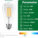 ST19 Vintage LED Edison Light Bulbs,E26 Led Bulb 25W Equivalent,Vintage LED Filament Bulbs,2.5W Warm White 2200K,250LM,Clear Glass,Non-Dimmable,3 Pack