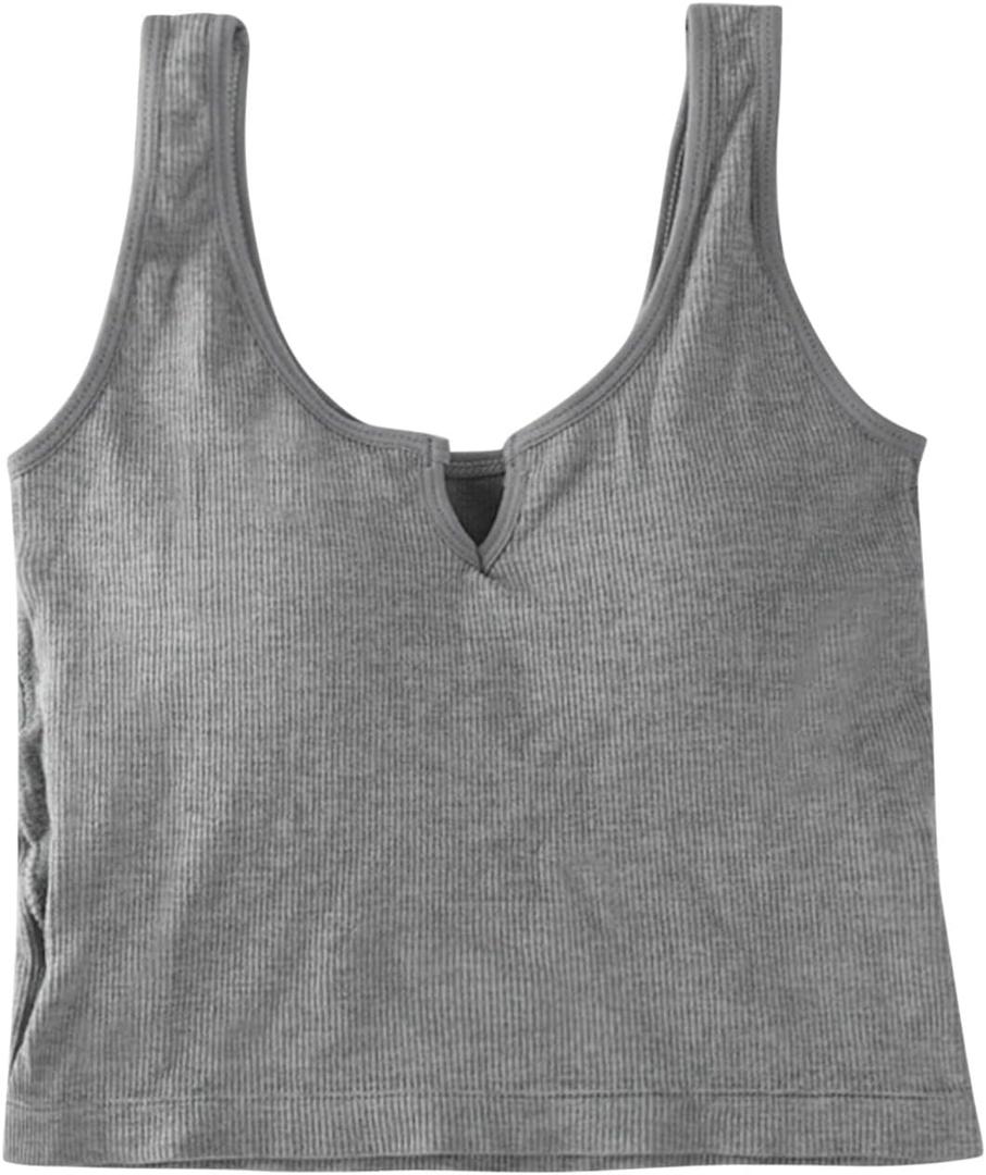 Womens Moisture Wicking Bra Hot Bralette Plus Size Running Bra Full Coverage Bra Padded Bra Cotton Everyday Underwear (Grey)