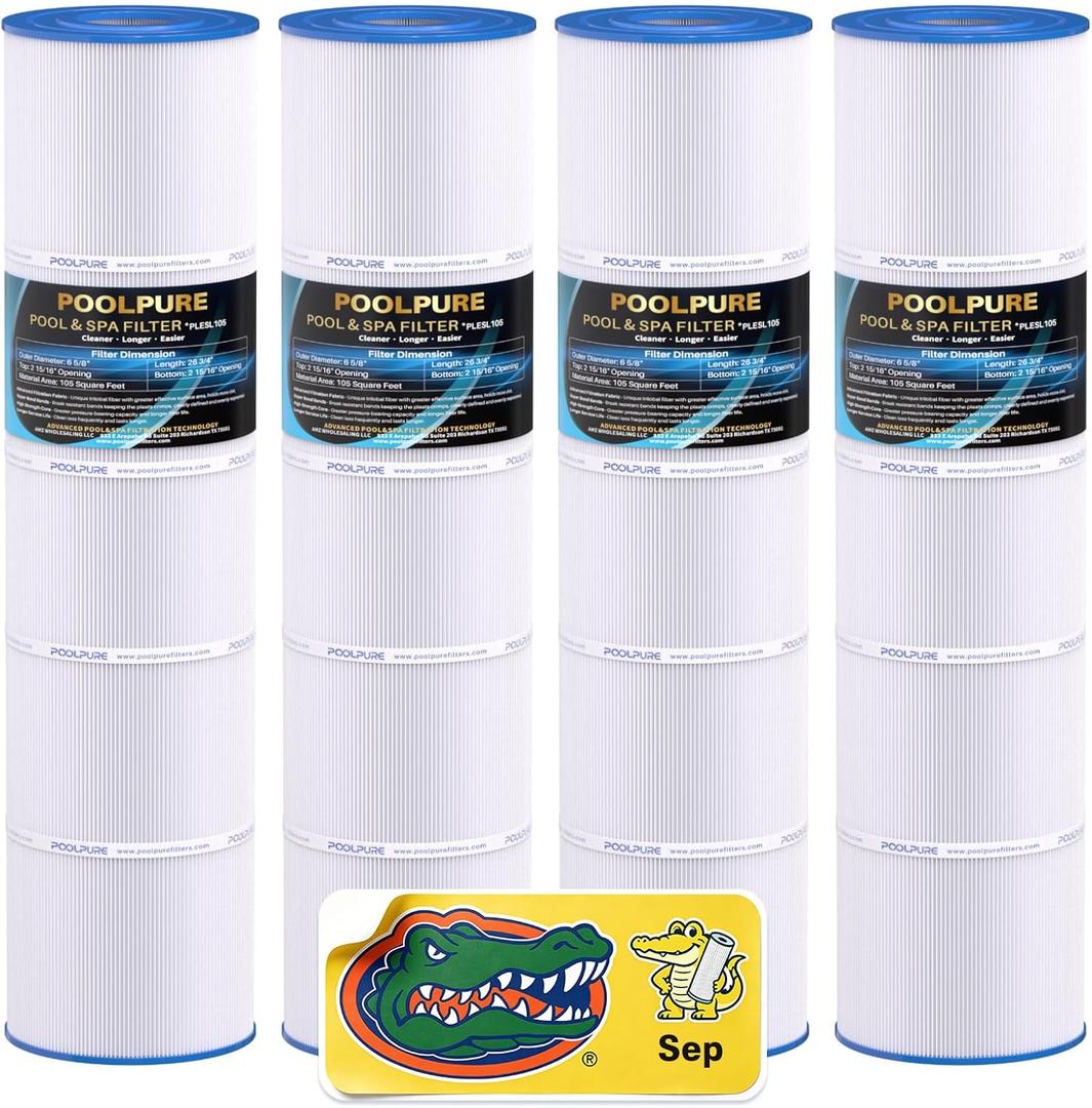 POOLPURE PLESL105 Pool Filter Replace Jacuzzi PLESL105, J-CQ420, 4-Pack