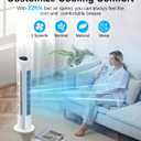 Uthfy Oscillating Bladeless Tower Fan with Remote, Quiet Cooling Portable, Electric Standing Floor Fan with 3 Wind Speeds 3 Modes for Bedroom,Indoor,Office and Home Use, 30", White