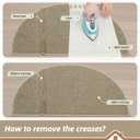 BEQHAUSE Dirt Trapper Door Mat 17" x 30" Half Circle Non-Slip Washable Doormats Entrance Rugs Absorbent Welcome Low Profile Floor Mats for Front Back Door and Entryway, Light Beige