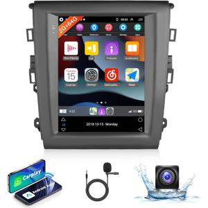 2+64G Android Car Radio for Ford Fusion Mondeo 2013-2019 with Wireless Carplay Android Auto Car Stereo, 9.7'' Head Unit Touch Screen Mirror Link WiFi GPS Bluetooth FM Hi-Fi Backup Camera SWC