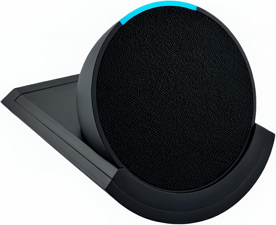 Sintron Wall Mount Shelf for Echo Pop  Compact Smart Speaker Holder with Built-in Cable Management, Space-Saving Design, Compatible with Google Nest & HomePod mini (Black)