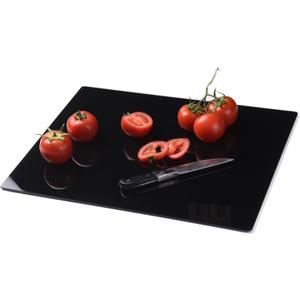 Phore Tempered Glass Cutting Board for Kitchen, Black Cutting Board for Countertop, Dishwasher Safe, Scratch Resistant, Heat Resistant, Shatter Resistant (16"x12", Black)