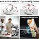 Tnarru Designed for Google Pixel 9/Pixel 9 Pro Clear Case with Stand [Magnetic Ring Holder Kickstand] Soft TPU Bumper Non-Yellowing Anti-Scratch Lightweight Slim for Google Pixel 9/9 Pro Case Silver