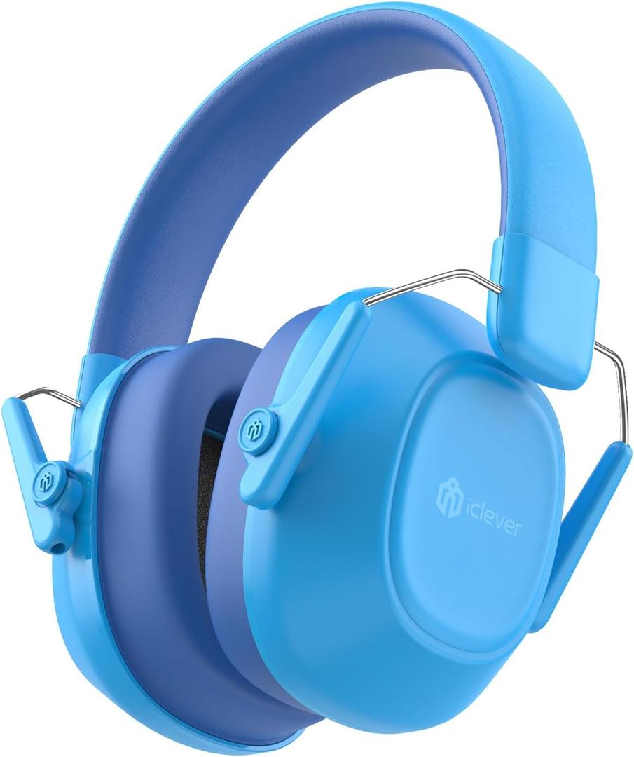 iClever Noise Cancelling Headphones for Kids Adults, SNR 29dB Safety Noise Reduction Ear Muffs for Autism Sensory &Concentration Aid, Ear Hearing Protection for Fireworks/Event/Monster Truck/Concert (Royal Blue)
