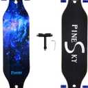 41 Inch Longboard Skateboard 8 Ply Natural Maple Complete Skateboard Cruiser for Cruising, Carving, Free-Style and Downhill with T-Tool