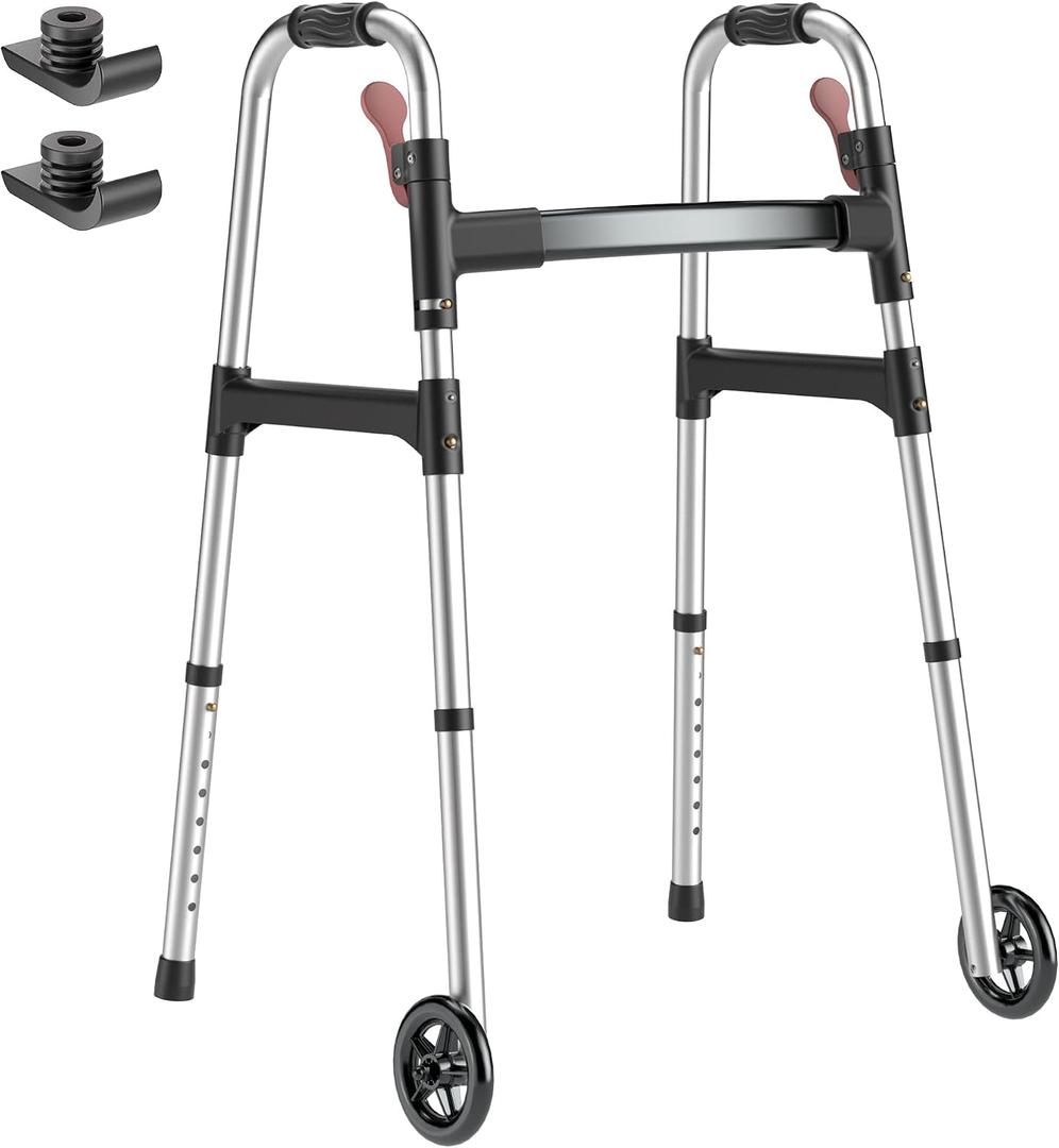 HOMLAND Standard Walkers for Seniors, 6.5lb Lightweight Foldable Walker