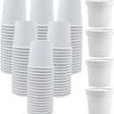 60 Pack 12 oz White Paper Ice Cream Cups with Lids, To Go Soup Containers Dessert Bowl, Microwave and Freezer Safe Food Storage Bowls for Parties, Christmas, Takeout, Picnics
