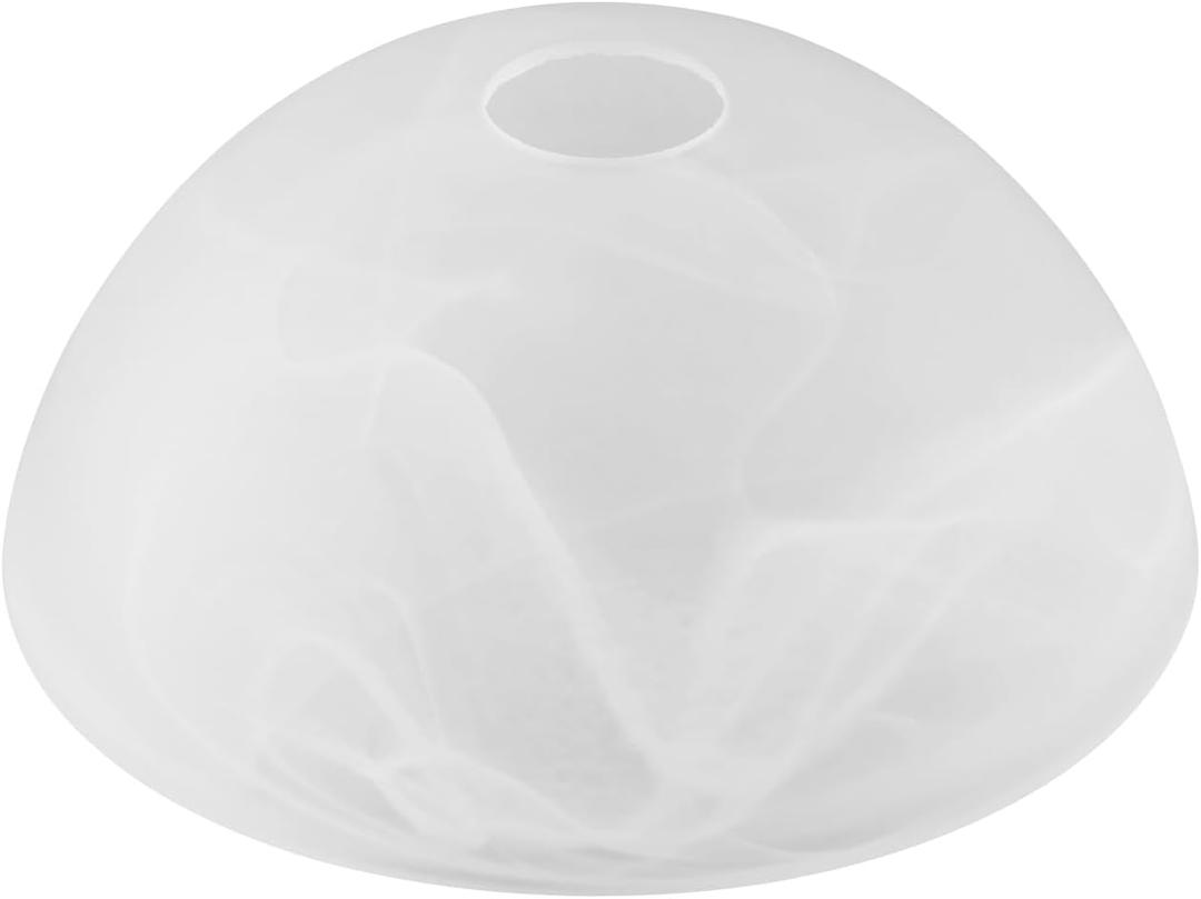 Alabaster White Style Replacement Glass Shade for Medium Base Socket Torchiere Lamp, ceiling fan light covers and Pendant, Floor Lamps,13-3/4" Diameter x 5-8/9" High