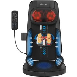 belhope Shiatsu Neck and Back Massager with Heat, 4D Kneading Back Massager for Pain Relief Deep Tissue, Comfortable Back Massage for Chair, Massage Mat for Home Office, Gifts for Women Men Parents