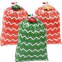 Large Christmas Gift Bags, 3 Oversized Christmas Bags 44"x 36" Jumbo Gift Bag for Huge Big Gift Wrapping Kids Bicycle Bike, Xmas Santa Holiday Large Plastic Gift Bags for Presents