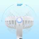 TOPK Portable Handheld Fan, 5000mAh Battery Operated Fan With LED Display, Handheld/Neck/Desk 3 in 1 Personal Mini Desk Fan, 360 Rotatable 4 Speed Small Fan for Makeup, Home, Office, Travel, Outdoor