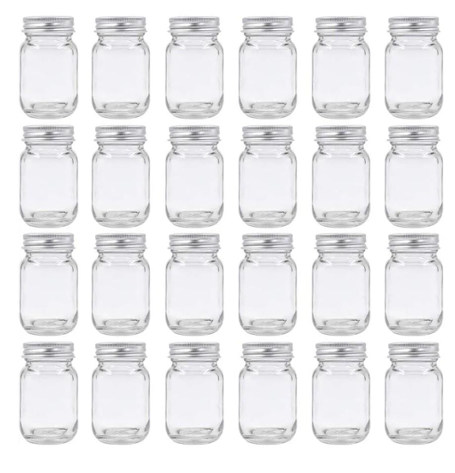 Pack 2oz Mason Jar with Silver Lid for Honey Jam Spice Pack of 24 Sets Pack 2oz Mason Jar with Silver Lid for Honey Jam Spice Pack of 24 Sets