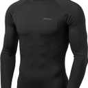 TSLA Men's UPF 50+ Mock Long Sleeve Compression Shirts, Athletic Workout Shirt, Base Layer for Water Sports XL 