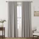 Silver Linen Blackout Curtains for Bedroom Windows Farmhousse Back Tab Rod Pocket Thermal Insulated Curtains 84 Inch Length 2 Panels Set Full Black Out Room Darkening Drapes for Living Room 52X84 In