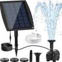2.5W Solar Water Pump with 3 Spray Nozzles, 3.94FT Tubing, 9.85FT Power Cable, DIY Solar Water Fountain for Garden, Yard, Water Feature