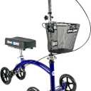 KneeRover Deluxe KneeCycle Steerable Knee Walker Knee Scooter for Adults for Foot Surgery, Broken Ankle, Foot Injuries - Foldable Knee Rover Scooter for Broken Foot Injured Leg Crutch Alternative Blue