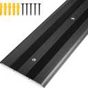5Wide Sturdy Thicken Aluminum Threshold Strip, Stylish Floor Transition Strip Door Threshold for Commercial High Traffic Places, Size 36in5in0.25in (Black)