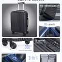 LIGHT FLIGHT Luggage Sets, Durable Hard Shell 3 Piece Set Suitcase with Spinner Wheels, Hardside Lightweight Luggage set with TSA Lock, Large Travel Luggage Set (20" 24" 28"), Black