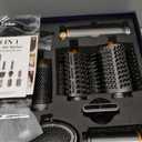 8 in 1 Hair Styler Curler & Air Dryer Brush, 110,000 RPM High-Speed Negative Ionic Foldable Hair Dryer Fast Drying, Multi Professional Hot Air Styler for Curling Volumizing Straightening Styling(Gray)