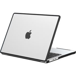 BlueSwan Anti-Cracking Hard Shell Case Compatible with MacBook Pro 14-inch 2025 2024-2021 Release M4 M3 M2 M1 Pro/Max Chip, Anti-Fingerprint Soft TPU Bumper, Frosted Clear