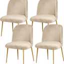 Gollense Velvet Curved Back Chair Covers for Dining Room Set of 4, Mid Century Modern Chair Slipcovers, Semi Circle Back Chair Seat Protector for Kitchen Living Room (Taupe)