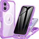 CENHUFO Magnetic Privacy for iPhone 17 Case [Compatible with Magsafe] Full Body Phone Case Built-in 9H Tempered Glass Privacy Screen Protector Camera Protection Shockproof Clear Cover