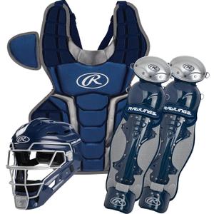 Rawlings | RENEGADE 2.0 Catcher's Set | Baseball | NOCSAE Certified | Youth Ages 12 and Under | Navy/Silver