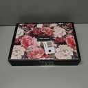 15Pcs Black Roses Artificial Flowers Fake Roses Long Stem Velet Rose Silk Flowers for Home Wedding Decoration (Round Rose,Black)