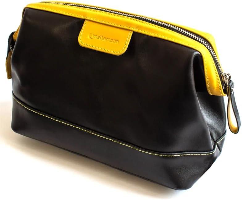 Genuine Leather Toiletry Bag for Men & Women – Large Waterproof Travel Dopp Kit – Handmade Shaving & Cosmetic Organizer – Classic Style Wash Bag for Bathroom, Gym, or Vacation (EXP 08/12/26)