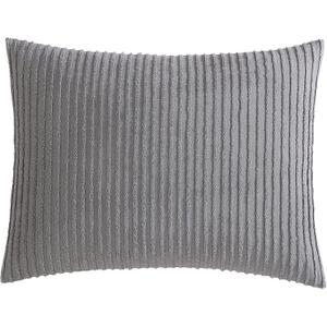 Beatrice Home Fashions Channel Chenille, Standard Sham, Gray