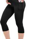 Ipletix Maternity Capris Leggings with Pockets Over The Belly, Yoga Workout Pants for Pregnancy & Postpartum