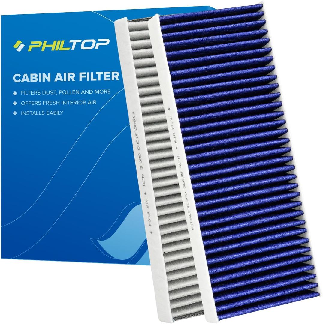 PHILTOP Cabin Air Filter, Replacement for CF10553,2005-2023 Frontier,2005-2015 Xterra,2005-2012 Pathfinder, Premium Cabin Filter with Activated Carbon Filter